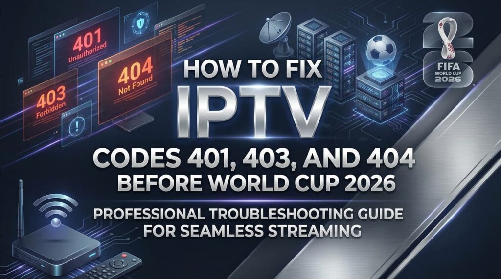 Fix IPTV Error Codes 401, 403, and 404 Before World Cup 2026
